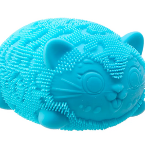 NeeDoh Fuzz Ball Wild Cats squishy i blå med pelsblød overflade