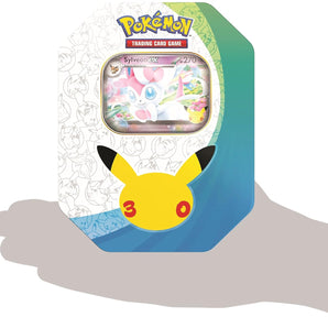 Pokémon Kort 30th Celebration Sylveon ex Tin med 4 Boosterpakker