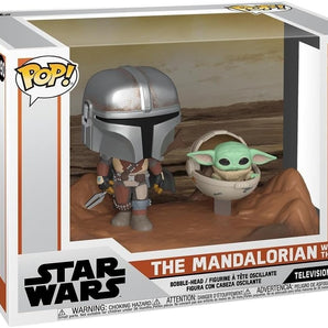 Funko POP! Figur Star Wars The Mandalorian med Grogu #390 12 cm