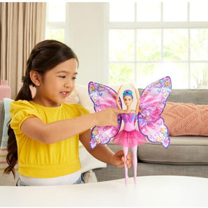 Barbie Dukke Dance and Flutter med 2-i-1 Forvandling fra Danser til Sommerfugl