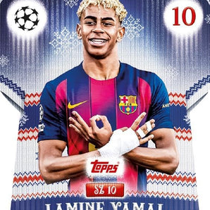 Topps Fodboldkort UEFA Champions League Match Attax 2025/26 - Julekalender med 121 kort + 1 garanteret Infinity-kort
