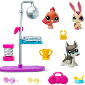 Littlest Pet Shop Figurer Disco Night Figurpakke med Tilbehør 5 cm