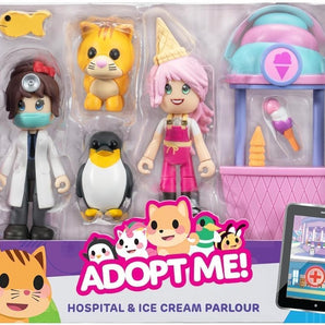 Roblox Adopt Me Figur Pakke Hospital og Isbutik med Tilbehør og Eksklusiv Kode til Roblox