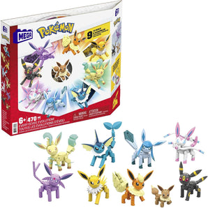 MEGA Pokémon Byggesæt Eevee og Alle Eevolutions 470 Dele 9 Figurer
