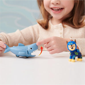 Paw Patrol Figur Chase med Haj Aqua Pups 6 cm