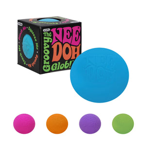 NeeDoh Groovy Glob æske med blå bold og de øvrige farver