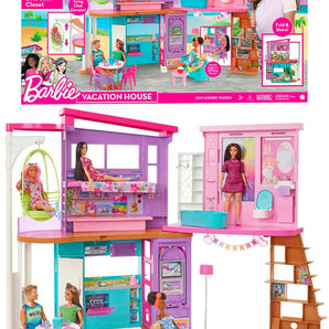 Barbie Dukke Hus i 2 Etager og 6 Legeområder med +30 Dele