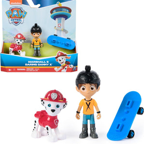 Paw Patrol Hero Pups Actionfigursæt med Marshall, Danny X og skateboard