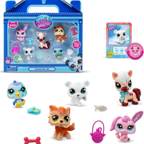 Littlest Pet Shop Figurer Vintertema 5-Pack med Tilbehør 6 cm