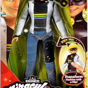 Miraculous Ladybug Dukke Fashion Flip Adrien til Cat Noir med Pailletter 27 cm
