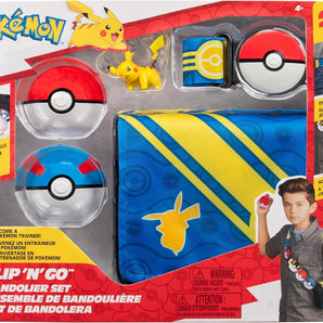 Pokémon Bælte Sæt Bandolier Clip 'N Go 2x Pokéball + Pikachu Figur 5 Cm