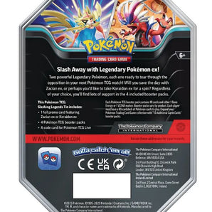 Pokémon Kort Tin Summer Legends EX med 4 Boosterpakker & Zacian Promokort